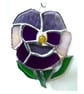 Pansy Suncatcher Stained Glass Purple Flower 012 - Image 1