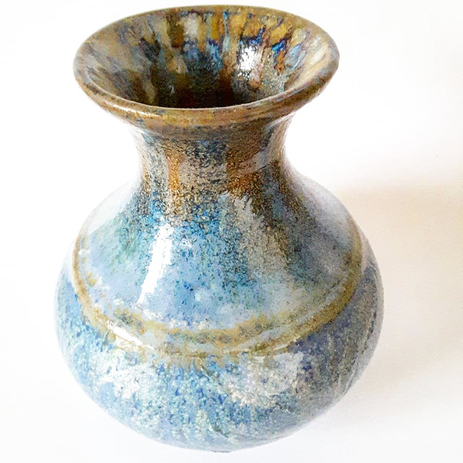 Ceramic Vase in Blue Glazes