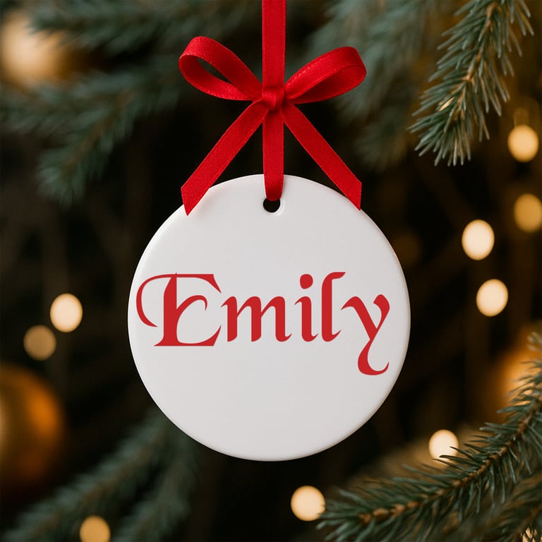 Personalised Christmas Name Sticker - Font 7: Festive Custom Name Label
