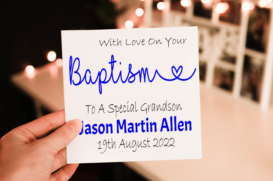 Grandson Baptism Card, Congratulations for Baptism, Baptism Card, Christening