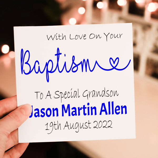 Grandson Baptism Card, Congratulations for Baptism, Baptism Card, Christening