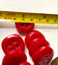 8 square red coat buttons - Image 6
