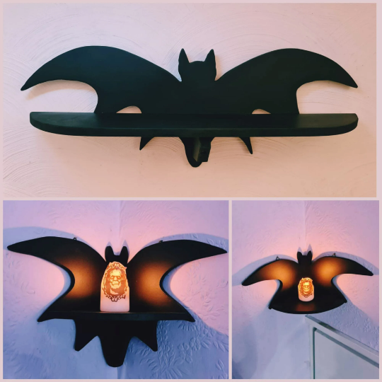 Handmade Bat Shelf - Wicca, Goth, Gothic, Hippy, Halloween, Gothic shelves