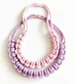 Statement rope jewelry, Grey & Yellow knotted cotton jewellery, Festive Jewelry - Image 4