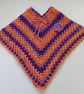 Crochet Child's Poncho Orange Haze - adorable outerwear!