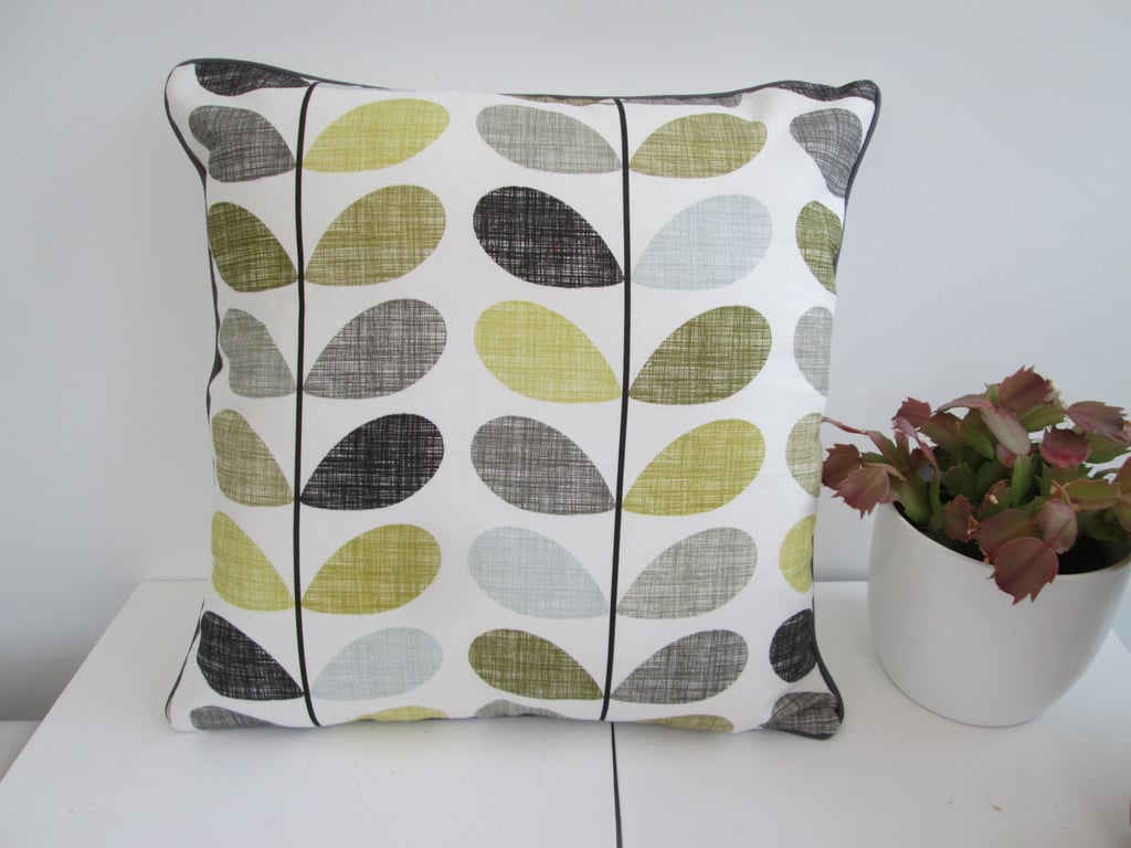 Scandinavian Design   Cushion Cover with Grey Piping