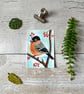Bullfinch Miniature Original ACEO painting - One of a kind