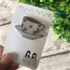 Vintage Rose Bud Tea Cup and Saucer - hand made Pin, Badge, Brooch