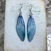 Blue Fairy Wing Sterling Silver Earrings