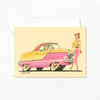 Fabulous Fifties Greeting Card - Hand Drawn Retro Artwork - Neapolitan Ice Cream