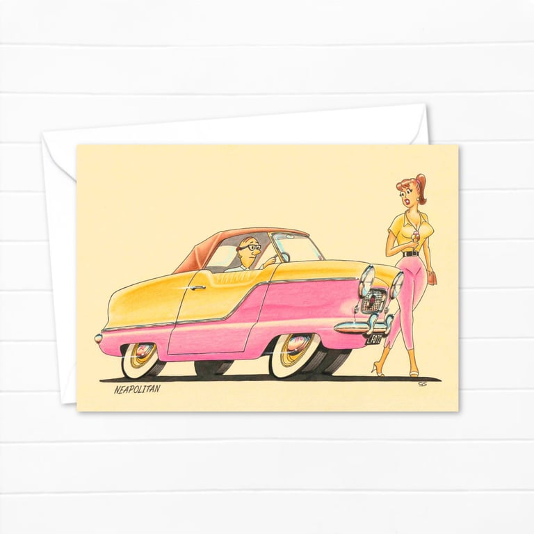 Fabulous Fifties Greeting Card: Retro Fifties Illustration   Blank Inside (316)