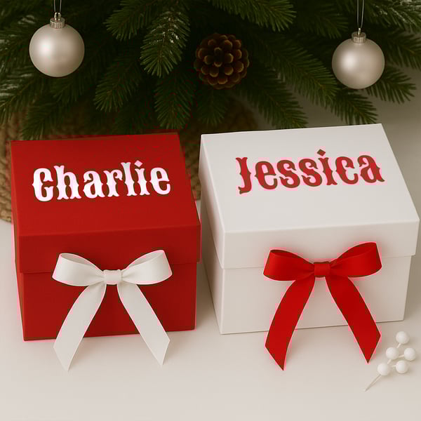 Personalised Christmas Name Sticker - Font 5: Festive Custom Name Label