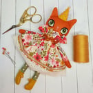 Ginger Party Cat Art Doll