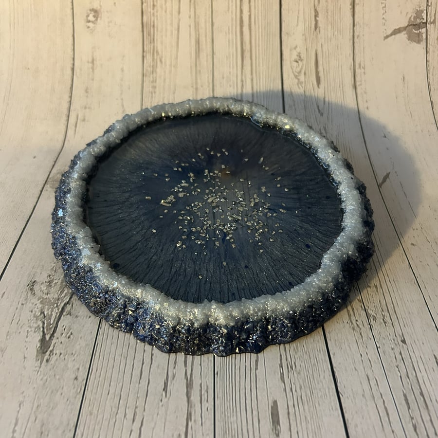 Resin Tray Drusy Edge Catchall, Trinket & Candle Holder - Drusy Dreams