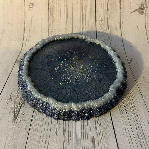 Resin Tray Drusy Edge Catchall, Trinket & Candle Holder - Drusy Dreams