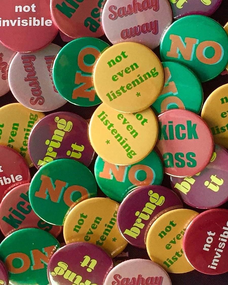 Fun quirky word badges by Jo Brown choose 1 from 15 designs