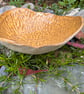 Handmade Stoneware Organic Textured Bowl. Amber Glazed Ceramic Centrepiece. On - Image 2