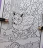 Fox Woodland Animals A4 Colouring Page Printable JPG by S Godwin Studio