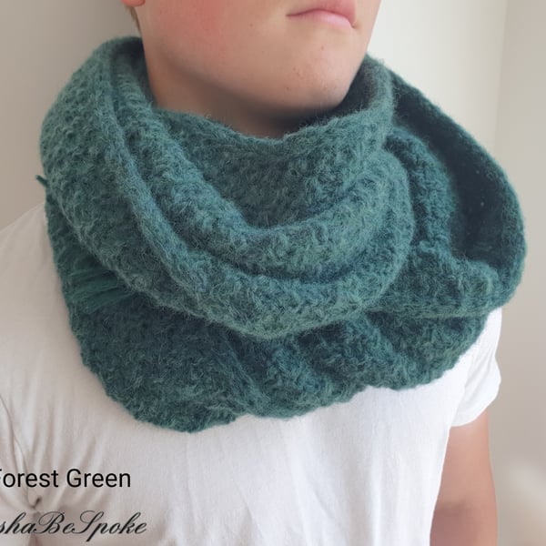 Hand knitted unisex scarf, Men alpaca knit scarf