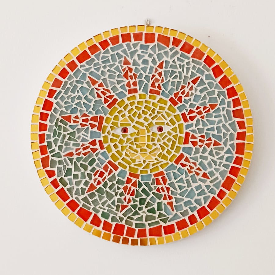Smiling Sun Mosaic Wall Art