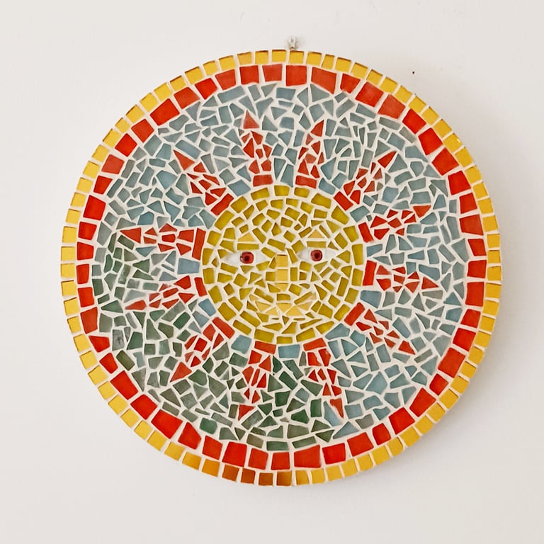 Smiling Sun Mosaic Wall Art