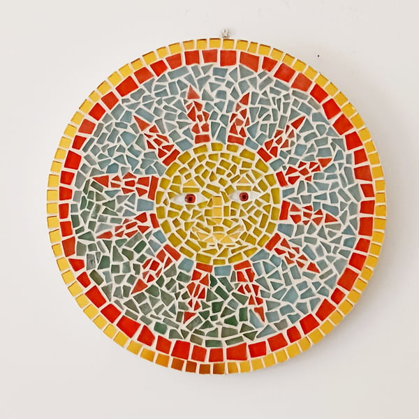 Smiling Sun Mosaic Wall Art