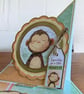 Twisted Easel Monkey Card. Birthday Card for Kids, Cute Jungle Animal Card - Image 3
