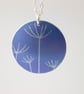 Dandelion seeds printed necklace pendant in dusky purple - Image 2