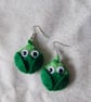 handmade felt Brussel sprout earrings - Image 1
