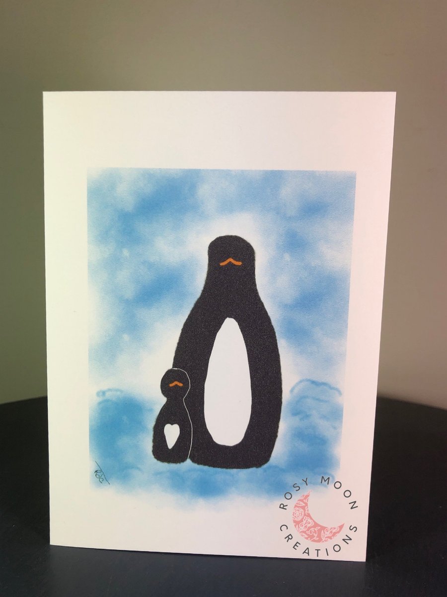 Little Penguin Big Penguin Blank Card 