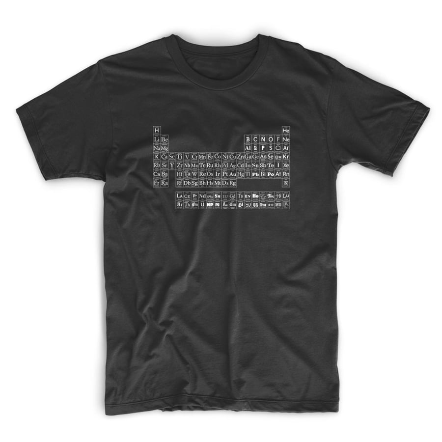 Typographic Periodic Table men's T shirt