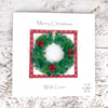 Christmas Card with Detachable Glass Wreath Decoration 