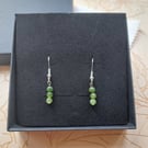 Green Peridot bead earrings.
