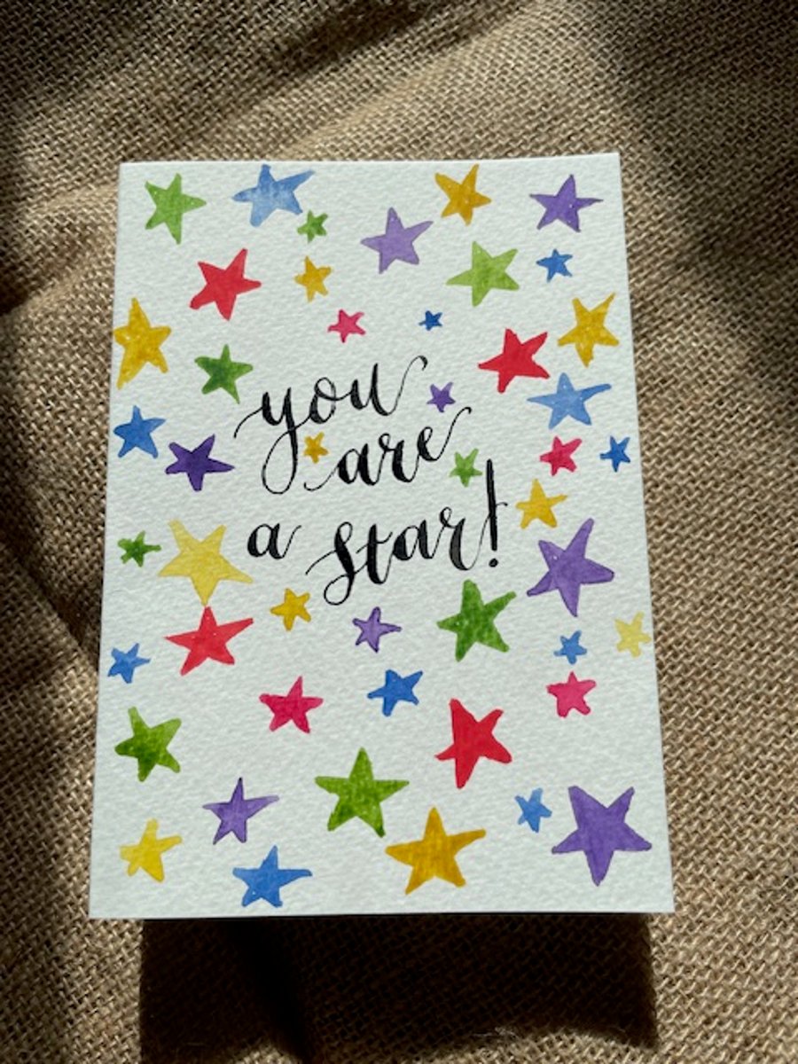 You are a star Card Watercolours and Ink Card