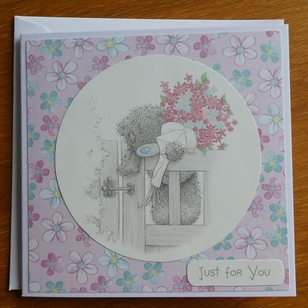 Tatty Teddy Card - Just For You - Valentines, Birthday, Get Well, Anniversary