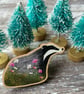 Badger Wooden Pin Brooch - Image 2
