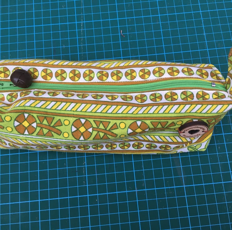Pencil case made from repurposed vintage fabric Folksy