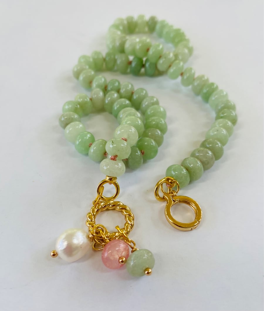 Pale green Aventurine necklace 