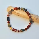 Red Creek Jasper & Cubic Zirconia Bracelet, Birthday, Anniversary, Gifts For Her