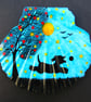 Dog Painting on Shell, Moon Stars Tree Dog Ball Silhouette, Hand Painted Gift - Image 2