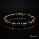Handmade Tiger Eye & Hematite Men’s Bracelet – 19 cm – 8 mm – Any Size Available