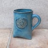 Coffee tea mug cup heart shaped  hand thrown in stoneware