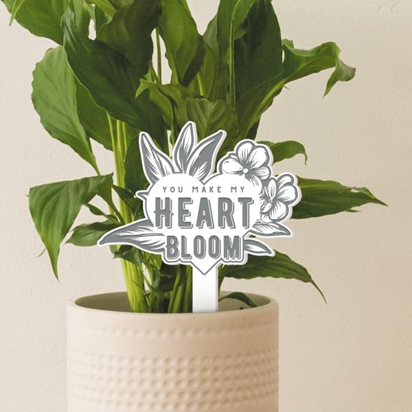 You Make My Heart Bloom - Plant Tag: Funny Plant Pun, Cute Gift for Valentines