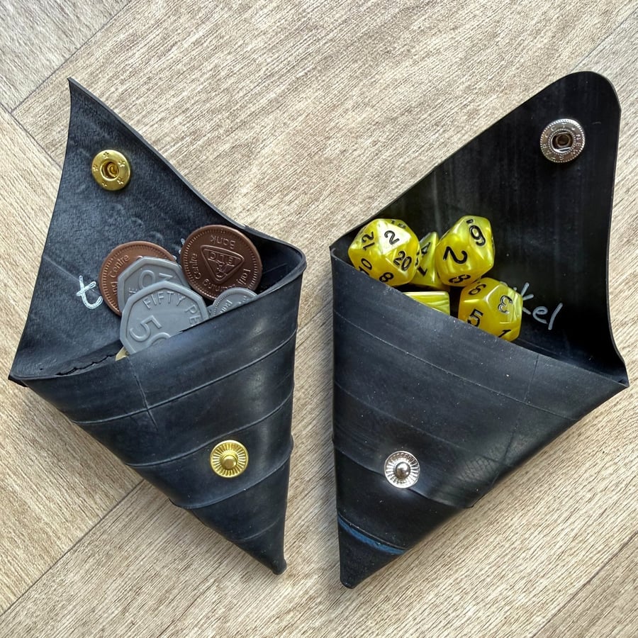Inner Tube Coin Samosa - Medium - Storage for Change, Dice Sets, etc