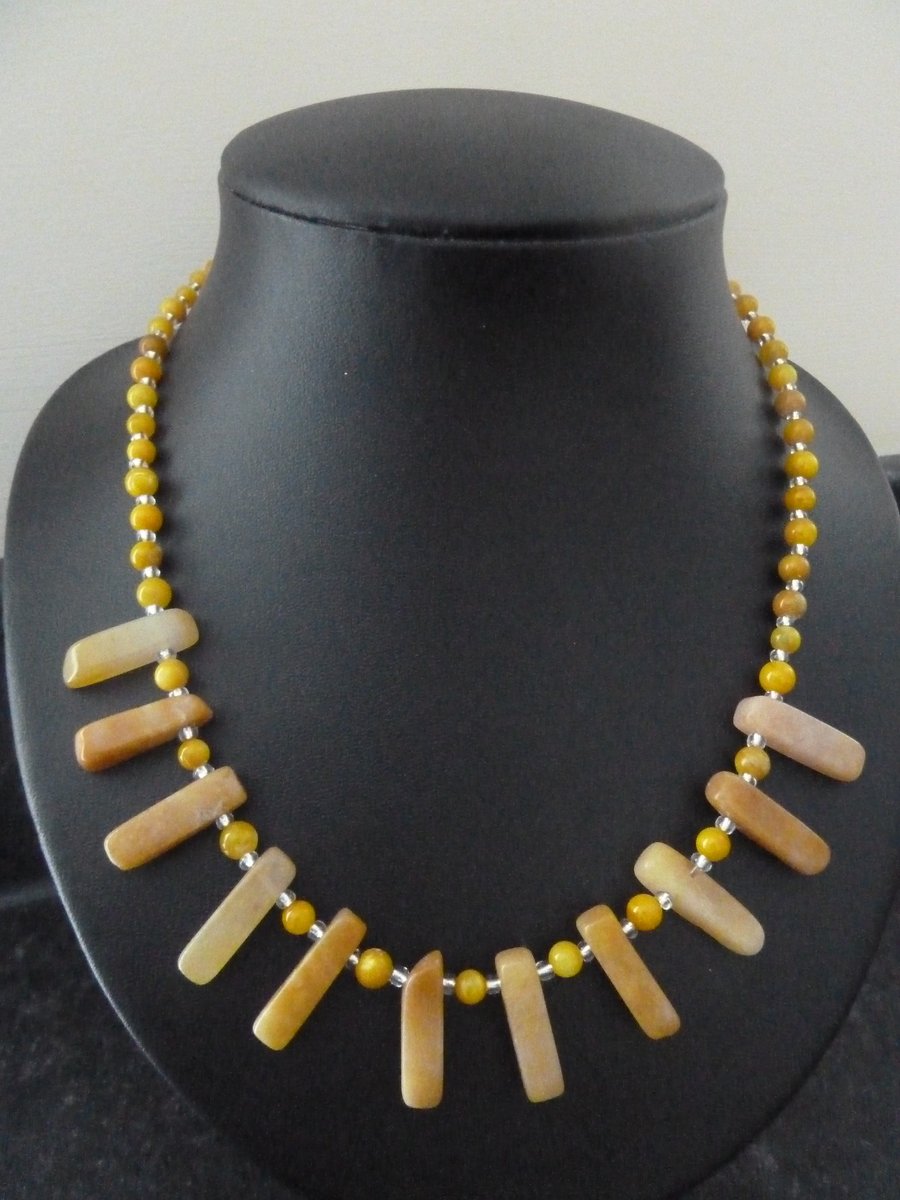 SALE yellow stone necklace
