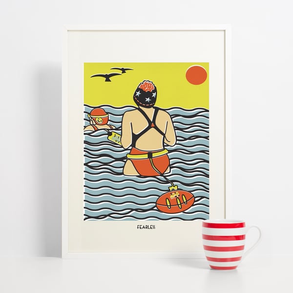 Fearless, Wild Swimming Art Print 