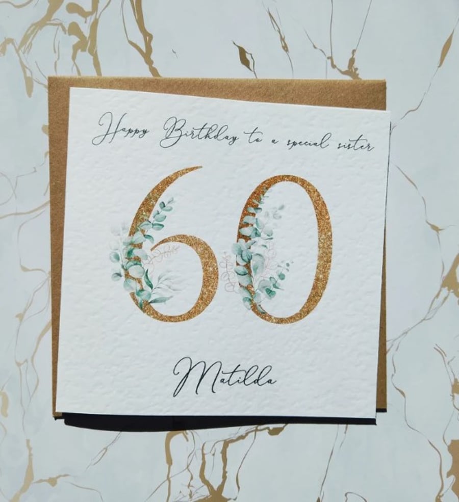 60th Birthday Card, Sixty Birthday Card Personalised, Sixtieth Birthday Card 