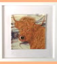 Handmade Fused Glass 'Highland Cow' Picture