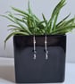 Natural Snowflake Obsidian & 925 Silver Dangle Earrings Gift Crystal Jewellery - Image 7