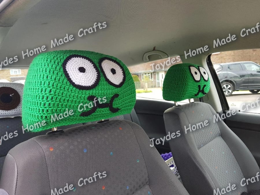 Crochet Sick Face Headrest Covers
